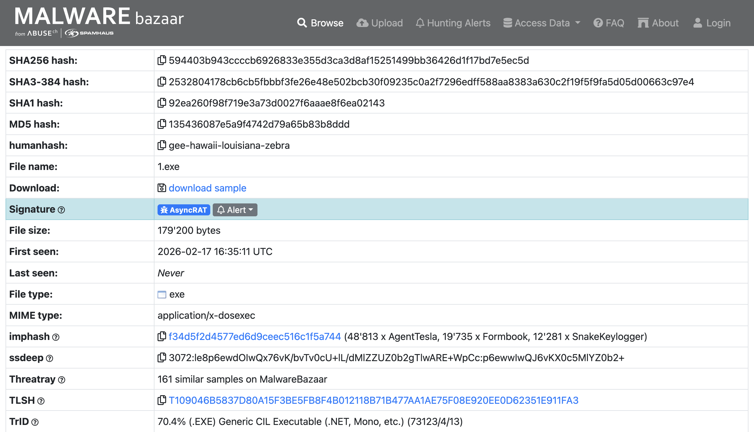 Malware Bazaar